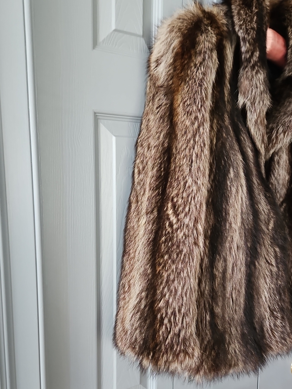 Vintage 1970s Genuine Raccoon Brown & Grey Fur Jacket - Picture 4 of 16